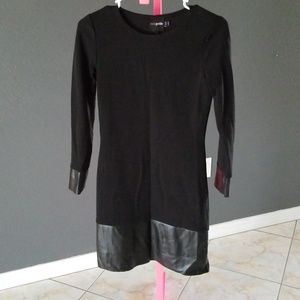 Asos black leather trim dress 6 petite